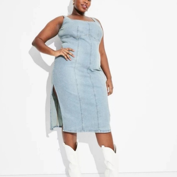 wild fable Dresses & Skirts - Wild fable Stylish Light Blue Denim Dress